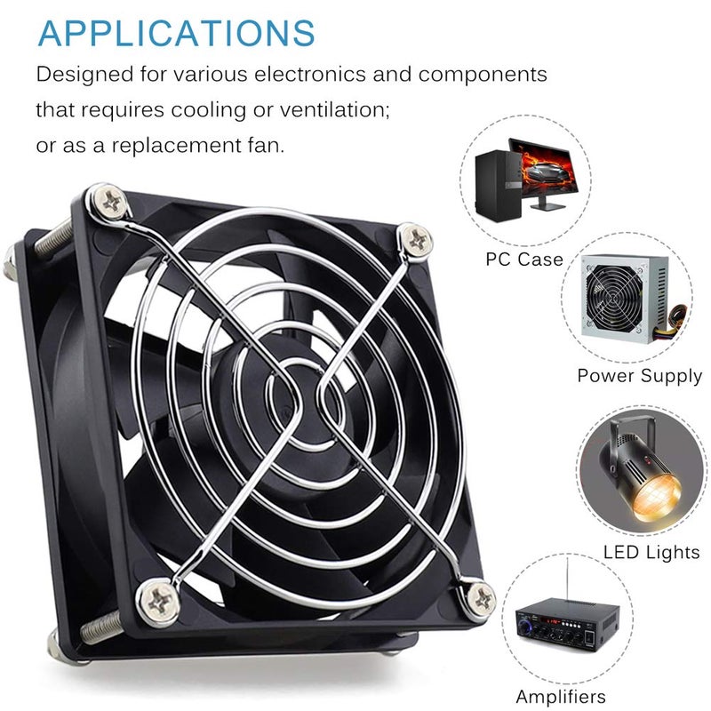 GDSTIME 4500RPM 8cm 80mm x 80mm x 25mm 12v Big Airflow High Speed Dual Ball Bearing Brushless DC Cooling Fan 2 Pin - Image 5